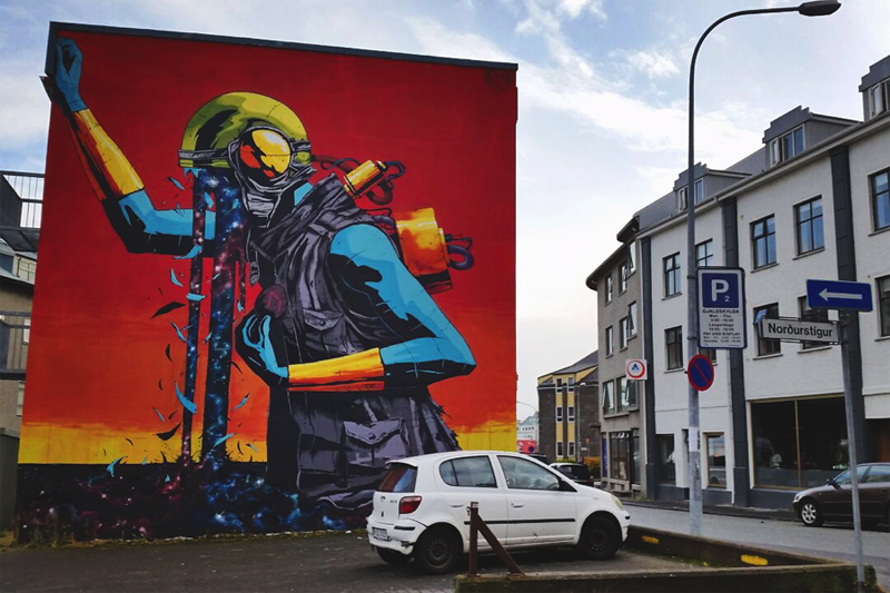 Corner of Vesturgata and Norðurstígur: DEIH XLF with Vök, inspired by the song “Waterfalll” by Vök