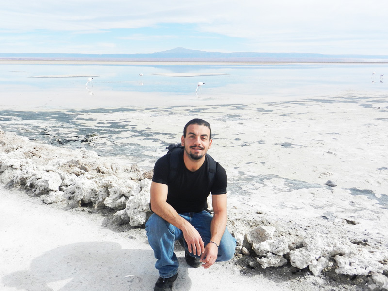 Lagoon in Salt Flats of Uyuni, Bolivia.