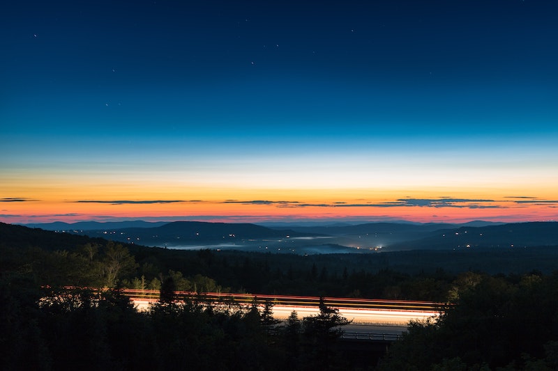 View from Franconia Notch State Park at Dusk