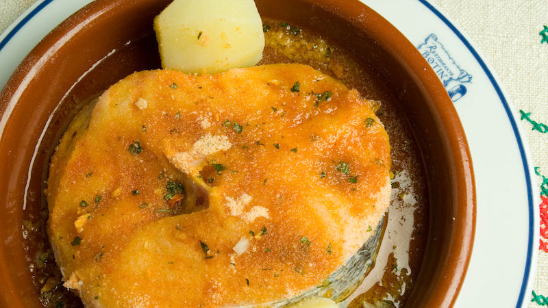 Baked Cantabrian hake. Restaurante Botin