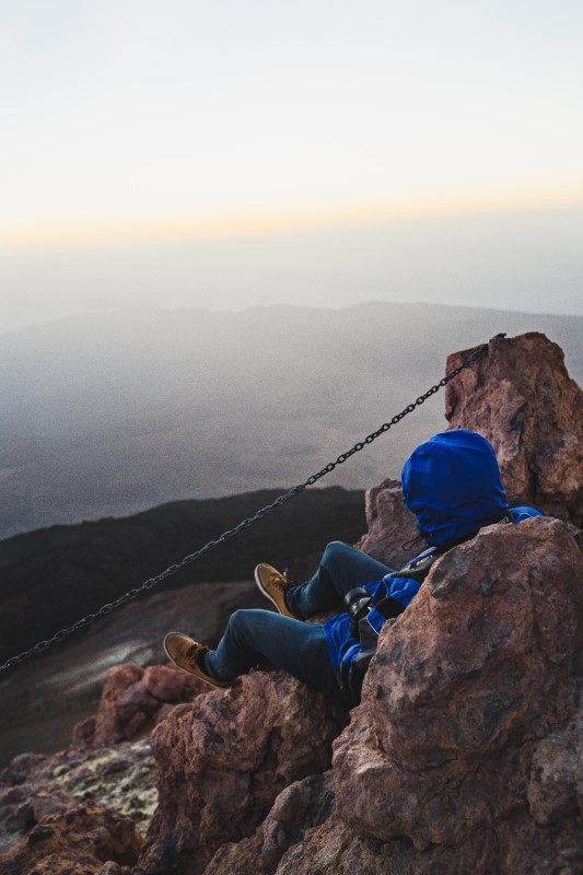 Person on top of Mount Teide