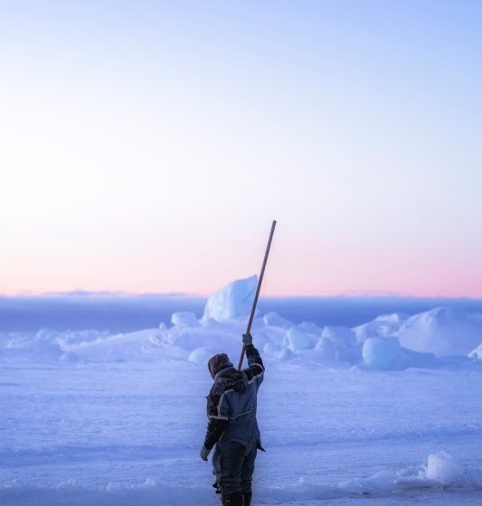 Ice fisherman in Greenland