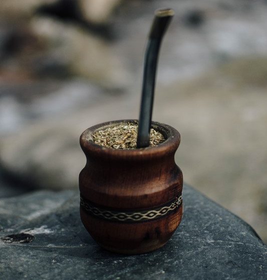 yerba mate gourd and bombilla