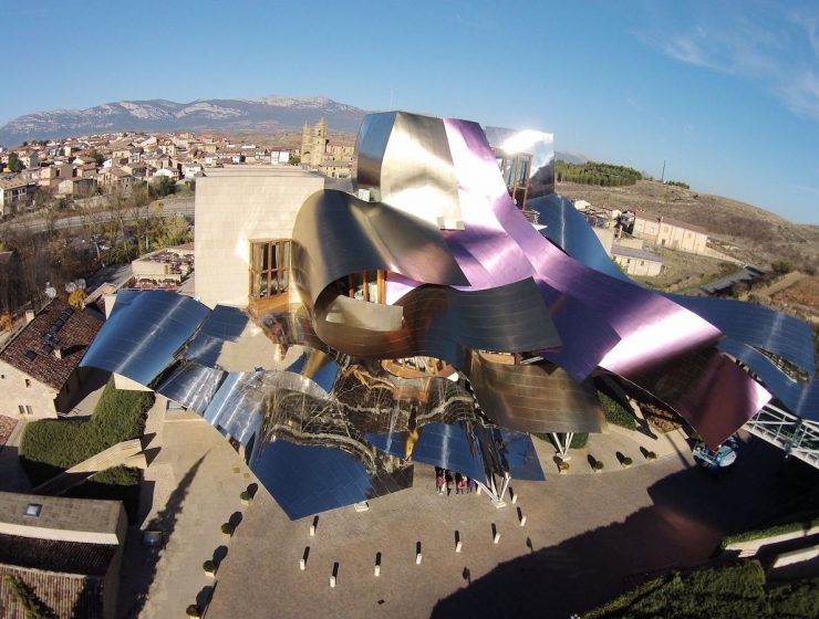 The luxury hotel's famous architect and Pritzker Prize winner, Frank Gehry, completed the masterpiece in 2006. He is known for many other architectural wonders around the world, including: the Walt Disney Concert Hall in California, the Vitra Design Museum in Germany, the Olympic Fish Pavilion in Spain, and the Guggenheim in Bilbao, Spain, known for jumpstarting Bilbao's economy to what it is today.