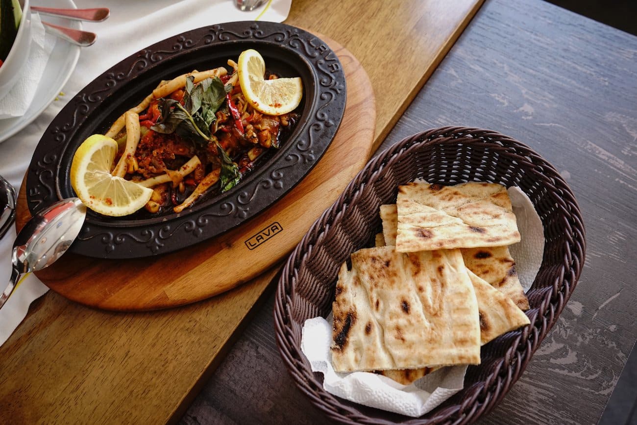 Sultanahmet Fish House calamari with pita
