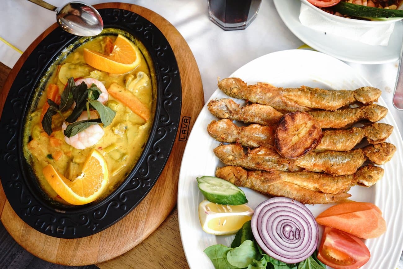 Sultanahmet Fish House fried red bream and saffron dish
