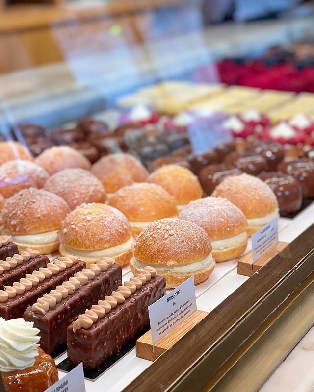 Pastry display at Cyril Lignac