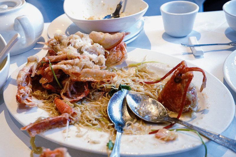 Mandarin Kitchen lobster noodle after