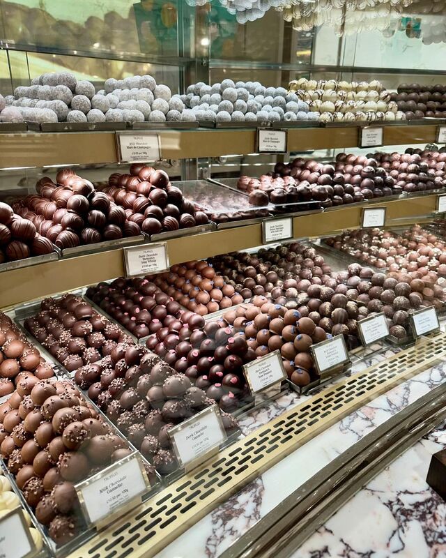 Chocolate display at Fortnum & Mason department stores in london