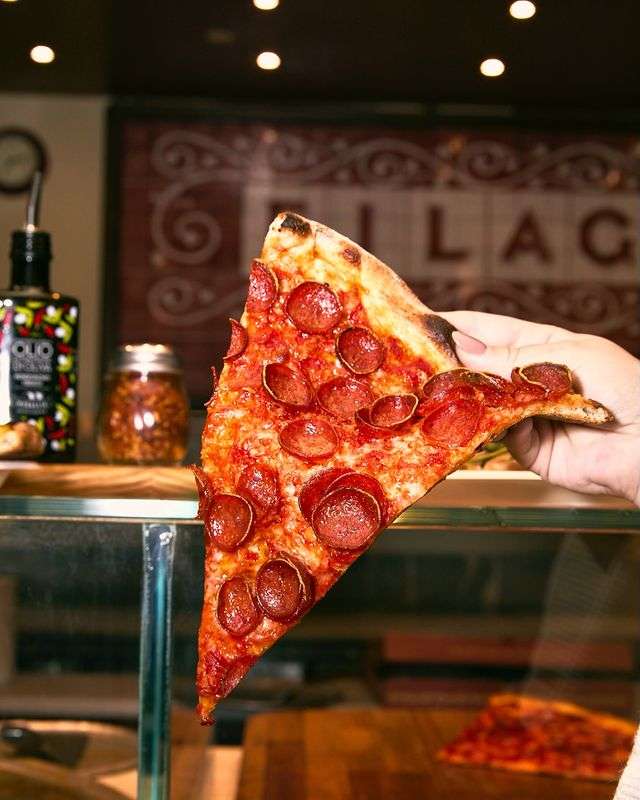 Pepperoni pizza at Chelsea Market FOOD MARKETS IN NYC