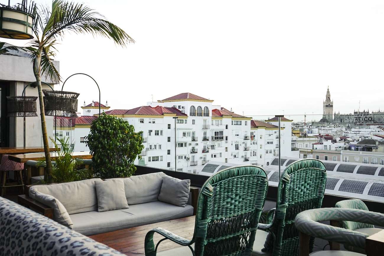 Rooftop view of La Giralda HOTEL LOBBY SEVILLA
